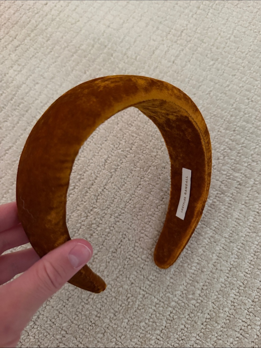 Loeffler Randall Headband Velvet Burnt Orange